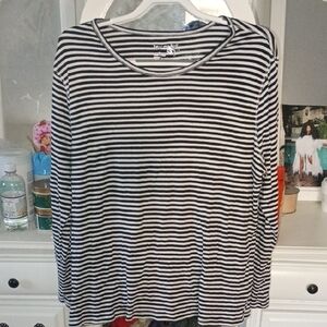 Terra & Sky Monochrome Striped Long Sleeve Tee